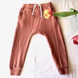 Coral/paprika Organic cotton Unisex drawstring joggers 4/5T